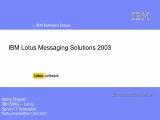 IBM Lotus Messaging Solutions 2003