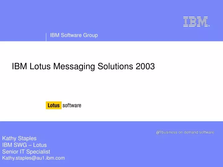 ibm lotus messaging solutions 2003