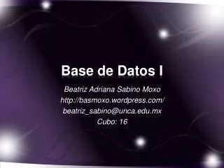 base de datos i