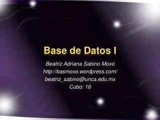 base de datos i