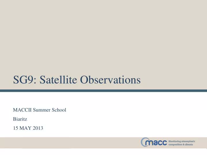 sg9 satellite observations