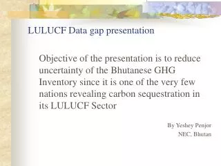 LULUCF Data gap presentation