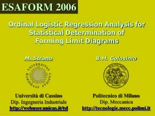 Ordinal Logistic Regression Analysis for Statistical Determination of Forming Limit Diagrams