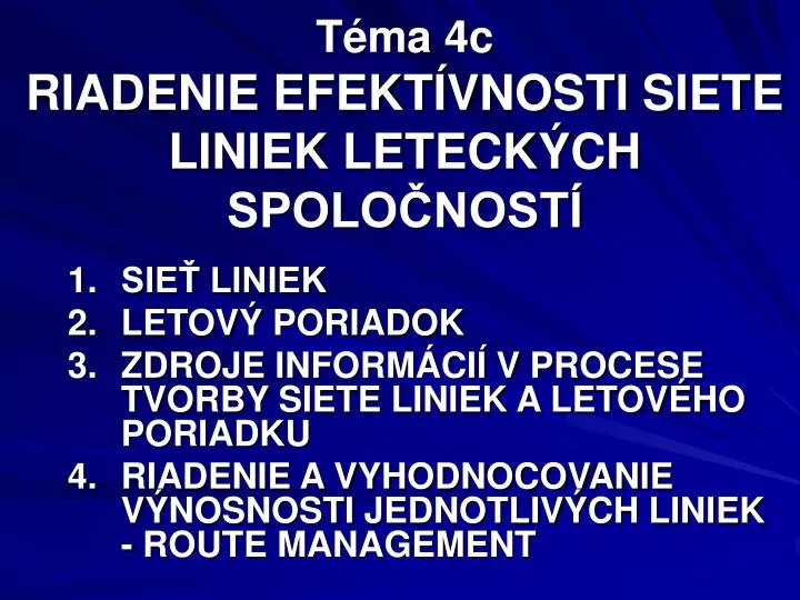 t ma 4c riadenie efekt vnosti siete liniek leteck ch spolo nost