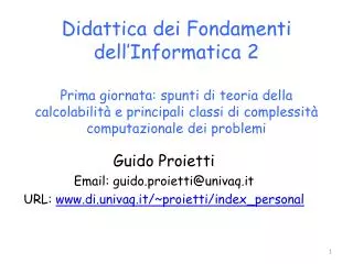guido proietti email guido proietti@univaq it url www di univaq it proietti index personal