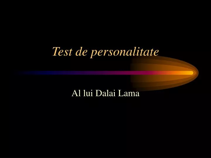 test de personalitate