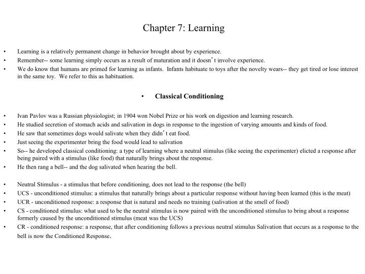chapter 7 learning