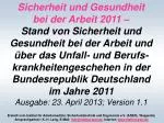 Sicherheit und Gesundheit bei der Arbeit - slide 1