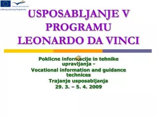 usposabljanje v programu leonardo da vinci