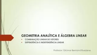 geometria anal tica e lgebra linear