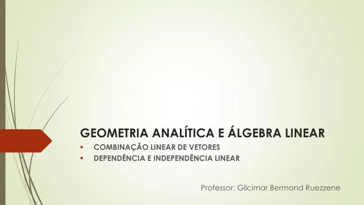 Introdução à geometria analítica - Portal de Educação do Instituto