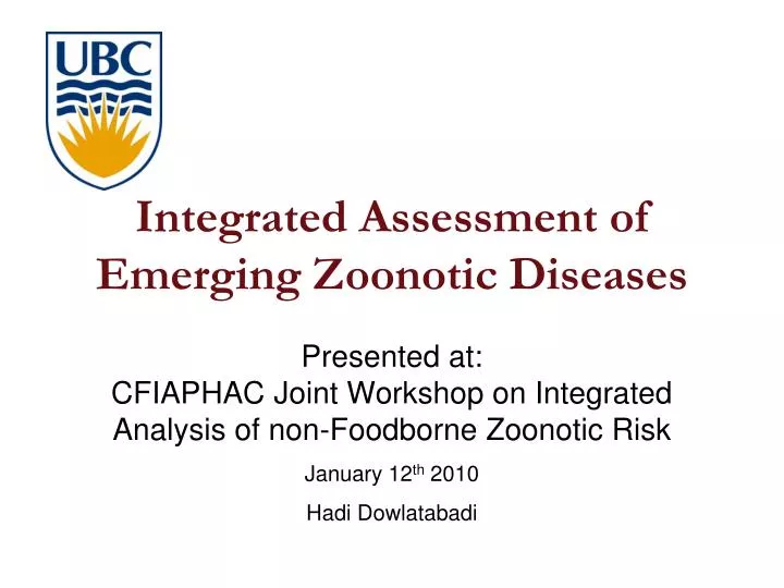 integrated assessment of emerging zoonotic diseases