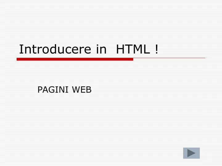 introducere in html