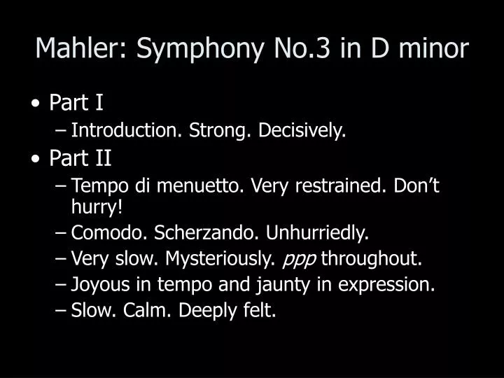 mahler symphony no 3 in d minor