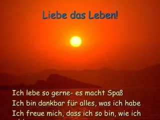 liebe das leben