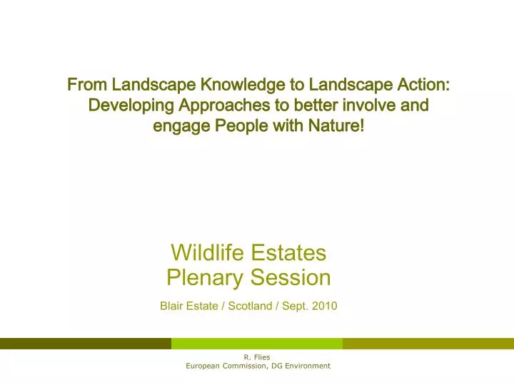 wildlife estates plenary session blair estate scotland sept 2010