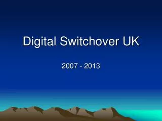 Digital Switchover UK