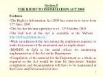 Section I THE RIGHT TO INFORMATION ACT 2005 - slide 1