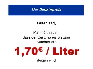 der benzinpreis