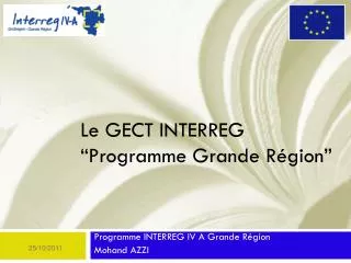 le gect interreg programme grande r gion