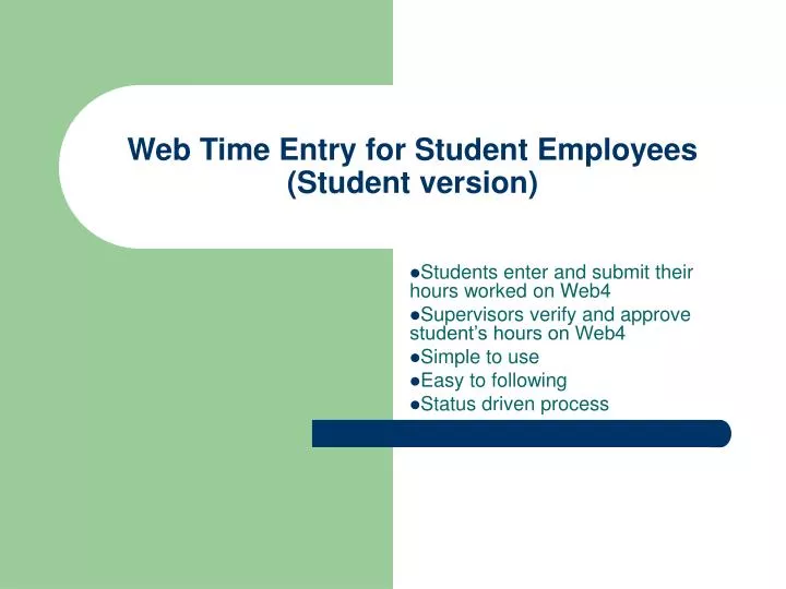 web time entry for student employees student version
