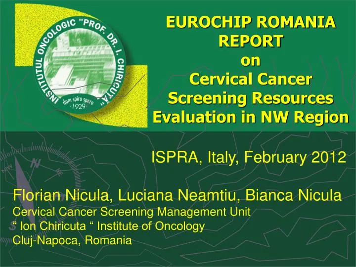 eurochip romania report on cervical cancer screening resources evaluation in nw region