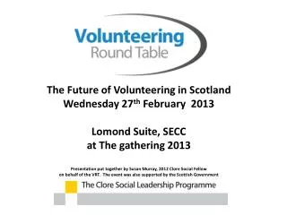 Volunteering in Scotland - the facts now