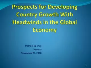 Prospects for Developing Country Growth With Headwinds in the Global Economy