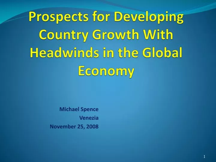 prospects for developing country growth with headwinds in the global economy