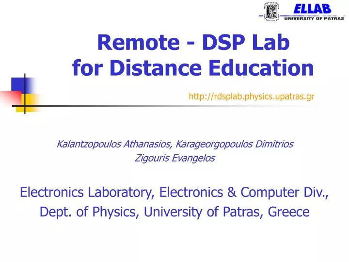 remote dsp lab for distance education