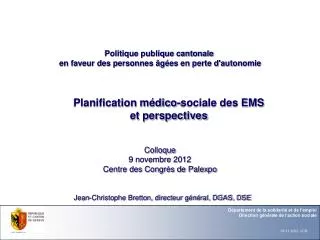 planification m dico sociale des ems et perspectives