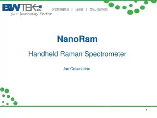 NanoRam Handheld Raman Spectrometer