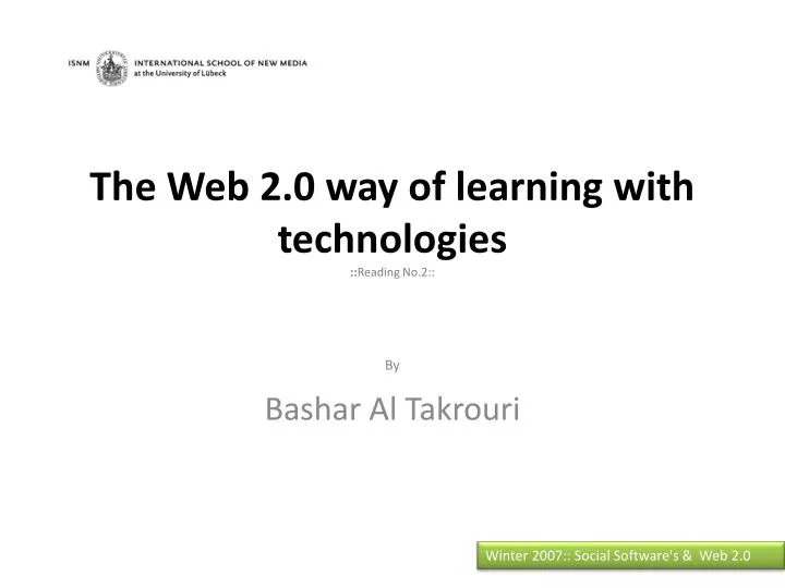 the web 2 0 way of learning with technologies reading no 2