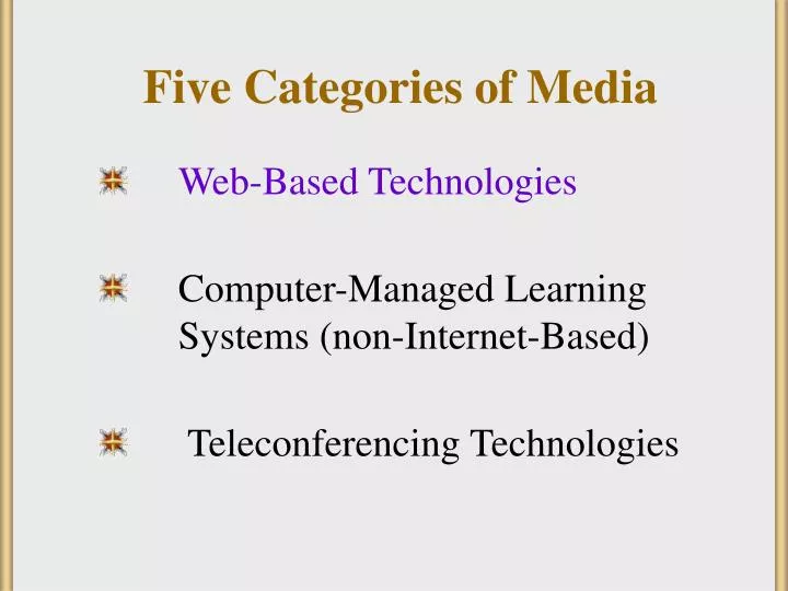 five categories of media