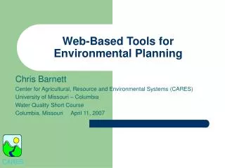 Web-Based Tools for Environmental Planning