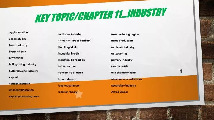 key topic chapter 11 industry