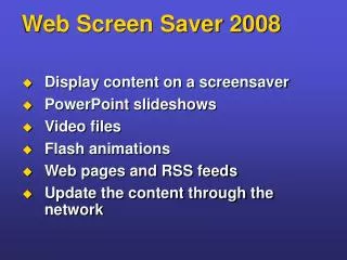 Web Screen Saver 2008