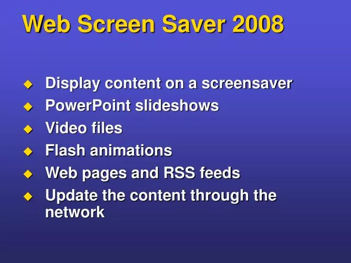 web screen saver 2008