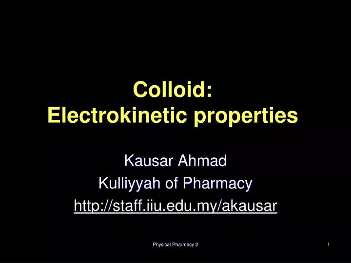 colloid electrokinetic properties