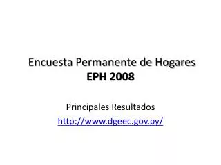 encuesta permanente de hogares eph 2008