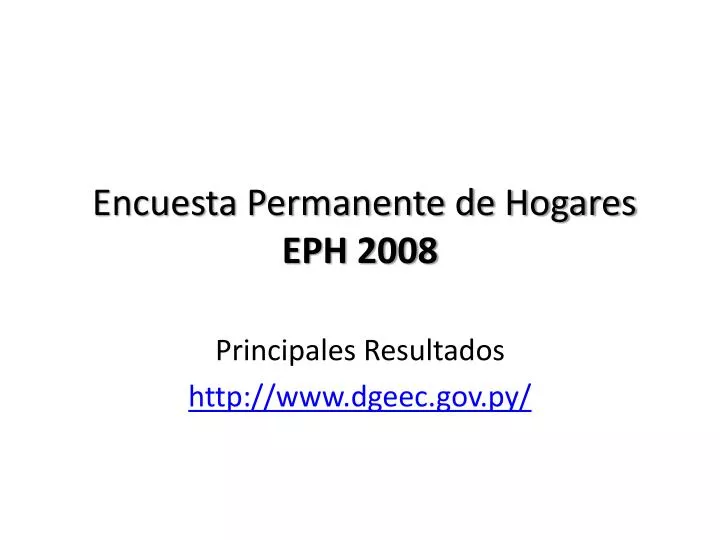 encuesta permanente de hogares eph 2008