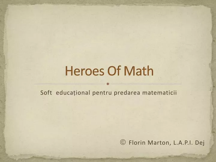 heroes of math