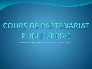 cours de partenariat public prive