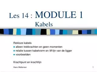 les 14 module 1 kabels