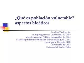 qu es poblaci n vulnerable aspectos bio ticos