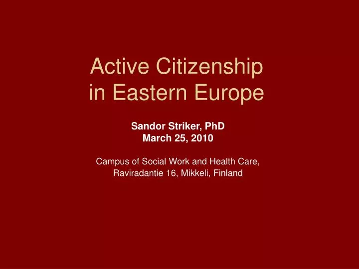 active citizenship in eastern europe