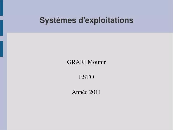 grari mounir esto ann e 2011