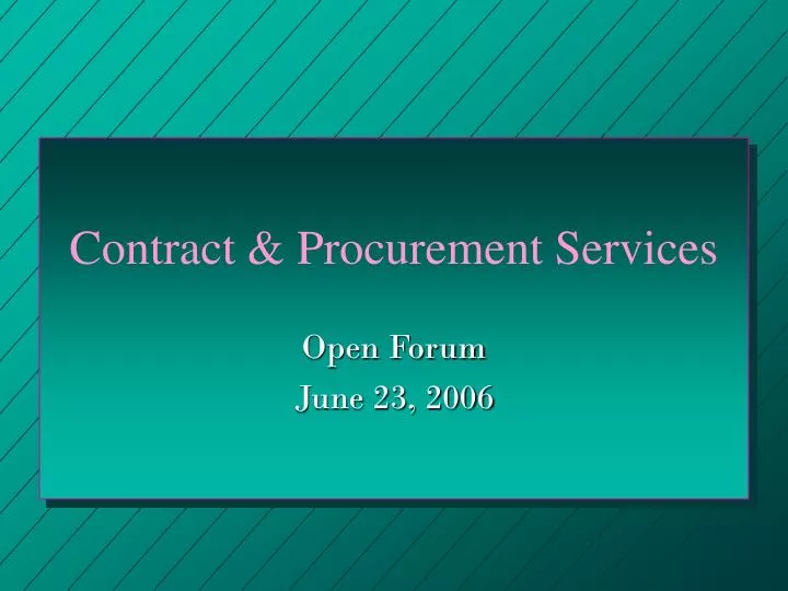 contract procurement services