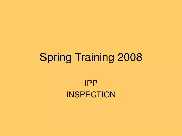 spring training 2008