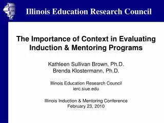 The Importance of Context in Evaluating Induction &amp; Mentoring Programs